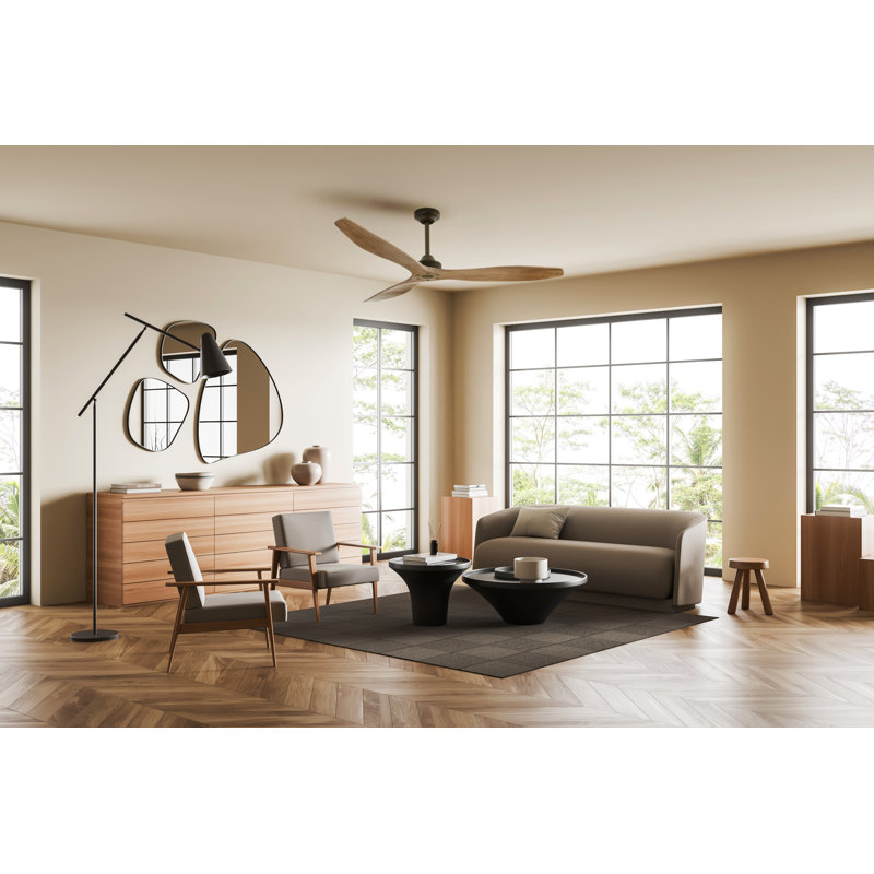Hexanova Smart Ceiling Fan, 60", Bronze with Warm Weathered Blades