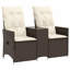 Canapé de jardin inclinable Vidaxl - brun-116119958-116119959