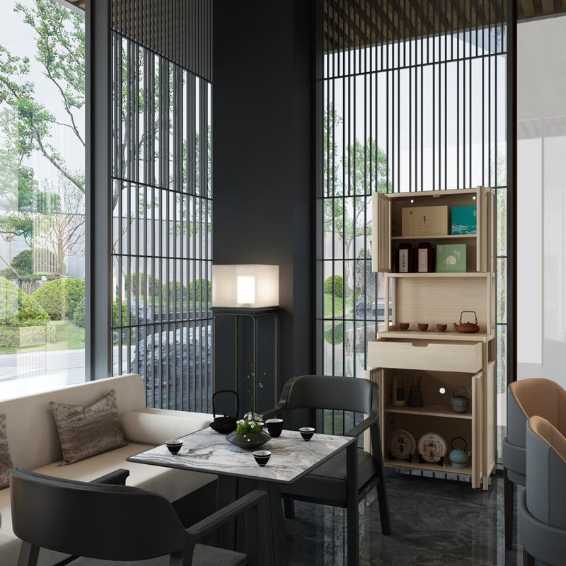 Tall Bamboo Storage Cabinet