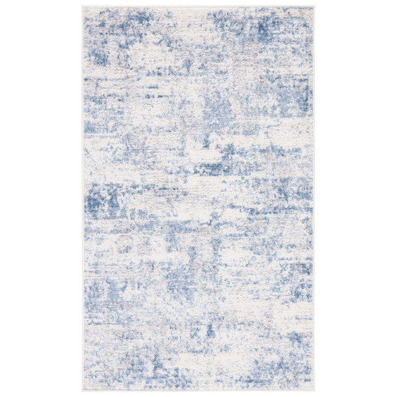 Tapis abstrait Grandview 700 Performance, Rectangle 4pi x 6 pi, Light Blue/Ivory