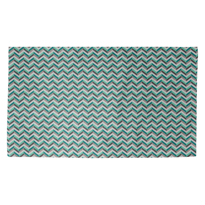 Tapis de porte à chevrons Avicia, Rectangle 2 pi 1 1/2 po x 3 pi 6 po, Gris