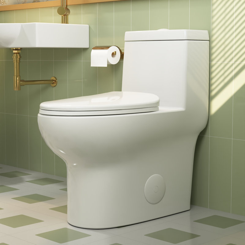 Toilette de salle de bain Ally, 12, Blanc / blanc
