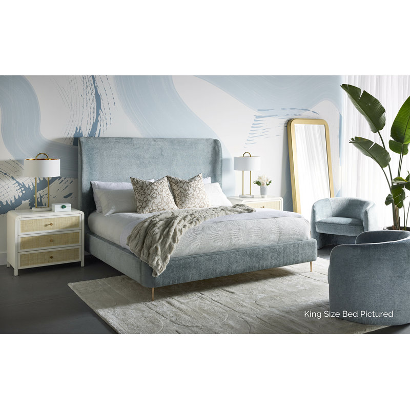 TIERRA Solid Wood Bed, King, Blue