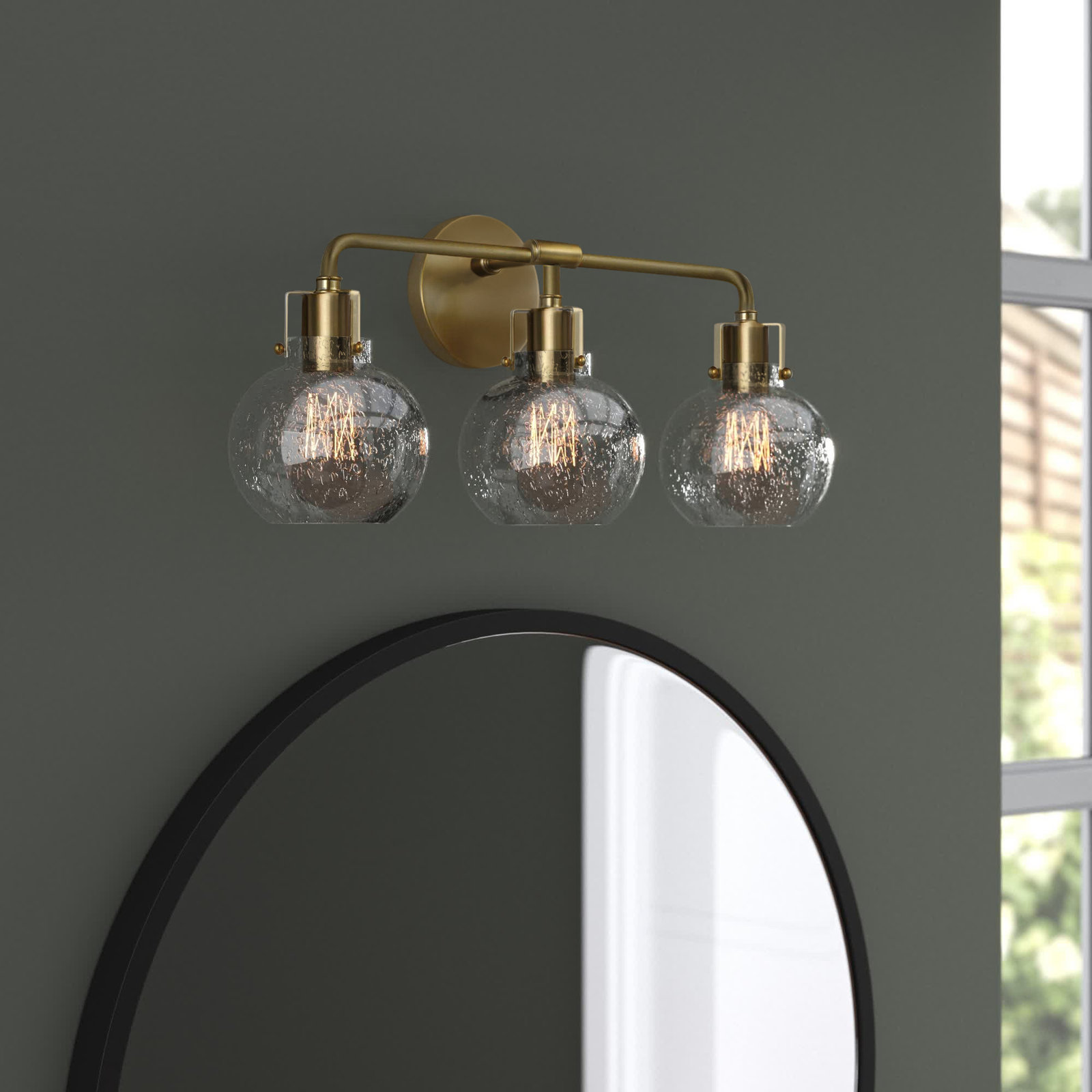 Byrne 3-Light Vanity Light, Burnished Brass