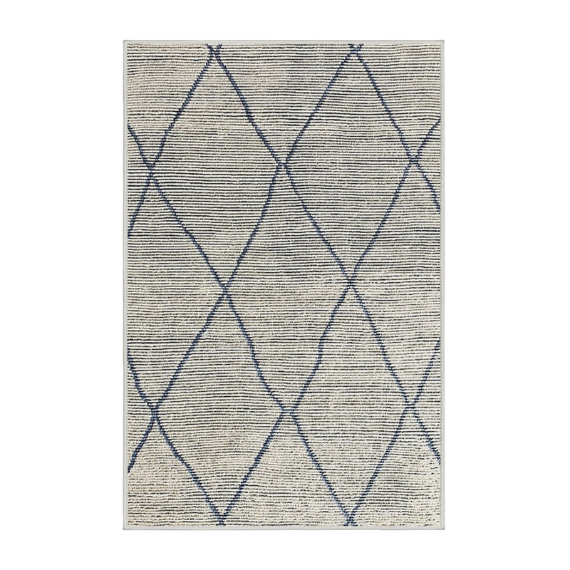 Tapis 100% moderne 360 de style Mid-Century lavable à la machine, Rectangle 4 pi x 6 pi