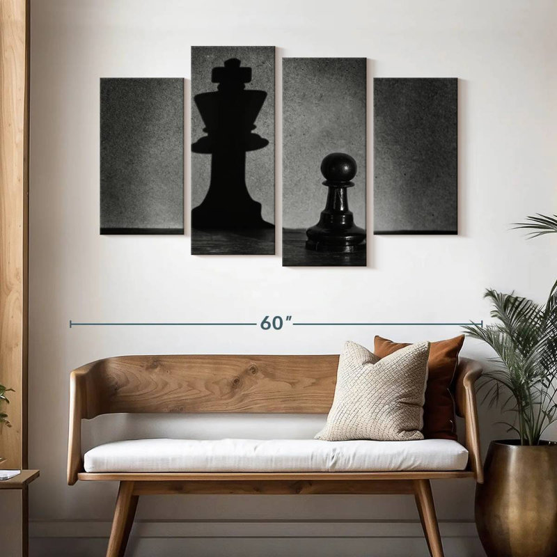 Senne Chess Pawn King Shadow, H 32 po x l 52 po