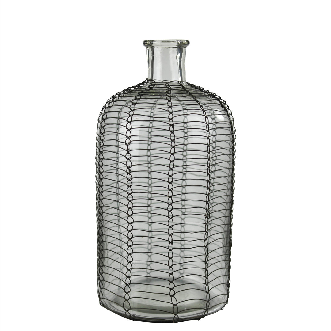 Wire Wrapped Glass Decorative Bottle August Grove® 