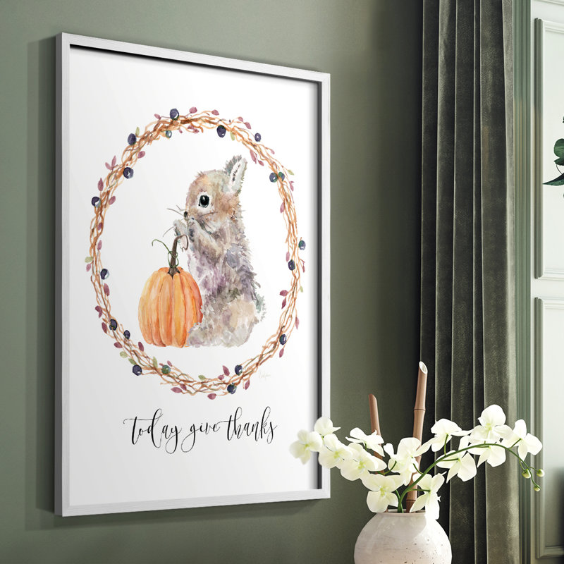 «Harvest Home Bunny», reproduction encadrée - bois massif, Blanc, H 20 po x l 16 po