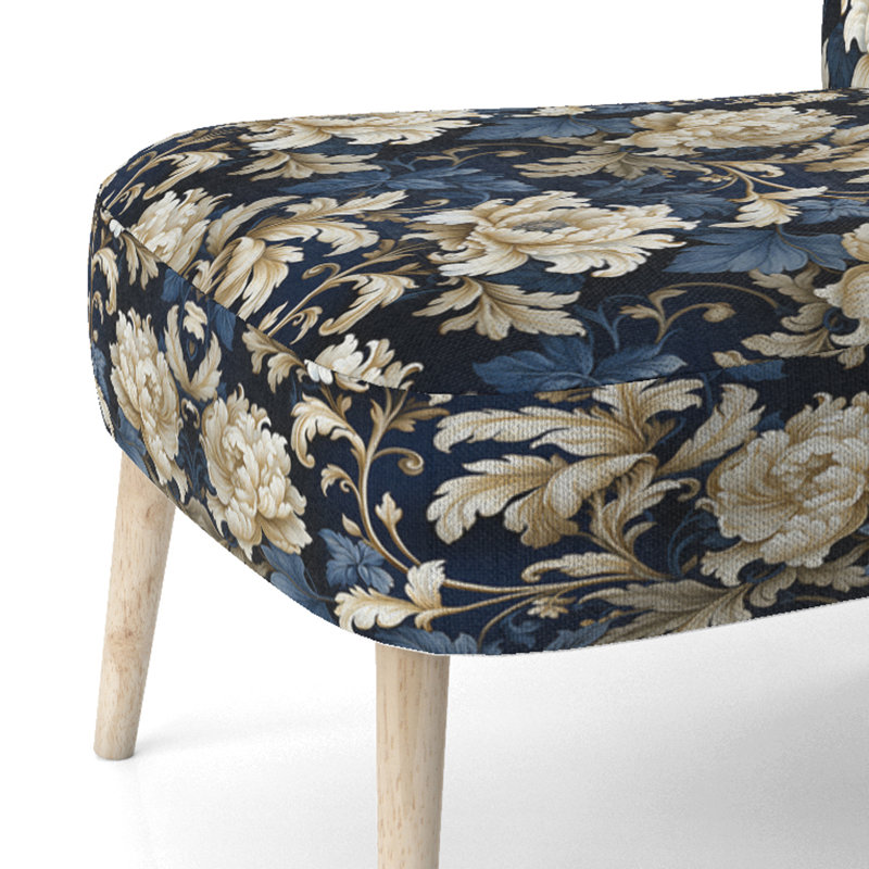 Fauteuil d'appoint rembourré Blue Peony