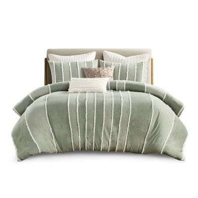 3 Piece Striped Cotton Bedding For King/ King Bedroom With Duvet Cover Made Of 100% Stripes