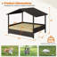 Niche pour chien d'extérieur en rotin avec auvent et coussin en mousse-1059135121