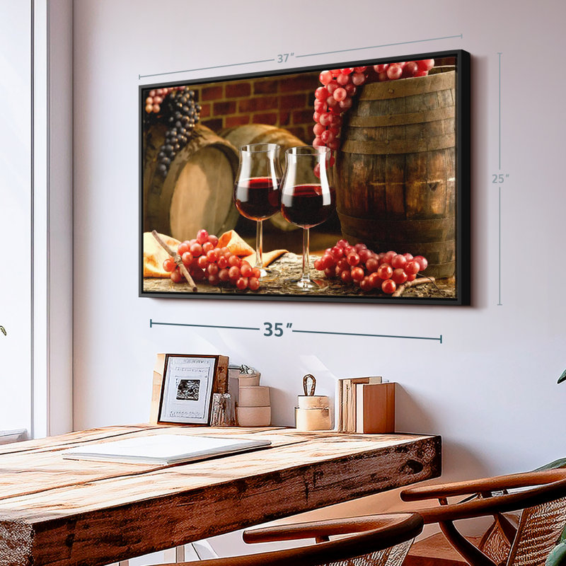 " Romantic Wine Wall Art ", 25" H x 37" W