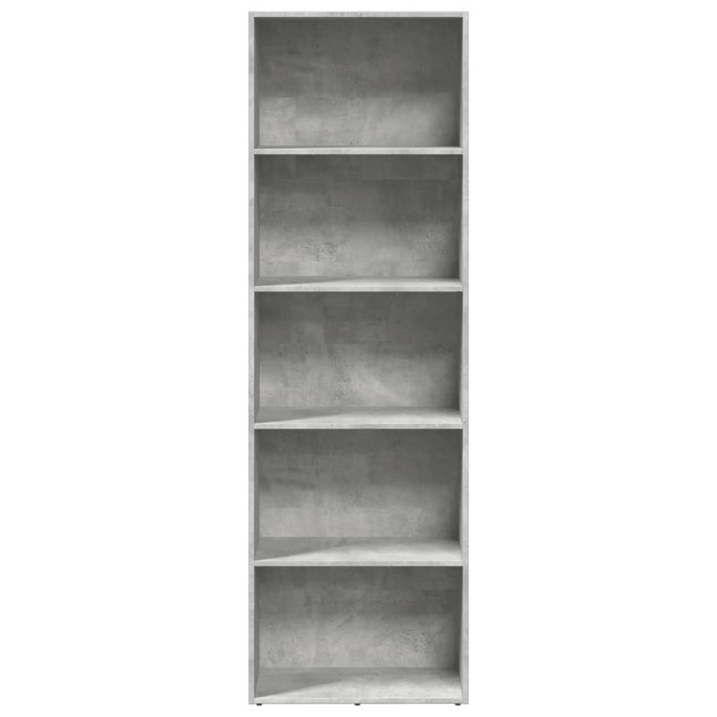 Analuisa Bookcase, (4 Shelves) 189cm H x 60cm W x 30cm D, Concrete Grey