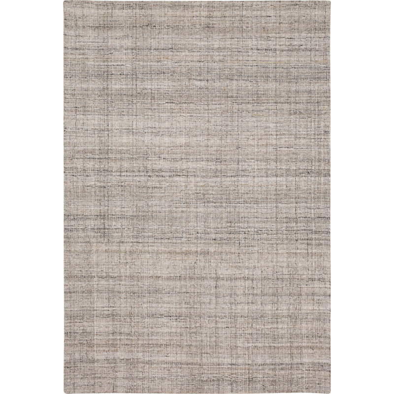 Tapis gris touffeté à la main Katie-Grace, Rectangle 8 pi x 10 pi