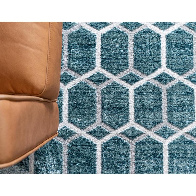 Linares Geometric Hand Woven Area Rug, Rectangle 183 x 274cm