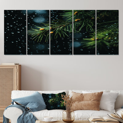 «Spruce Pine Tree Forest I - Tree Pine», art mural 5 pièces
