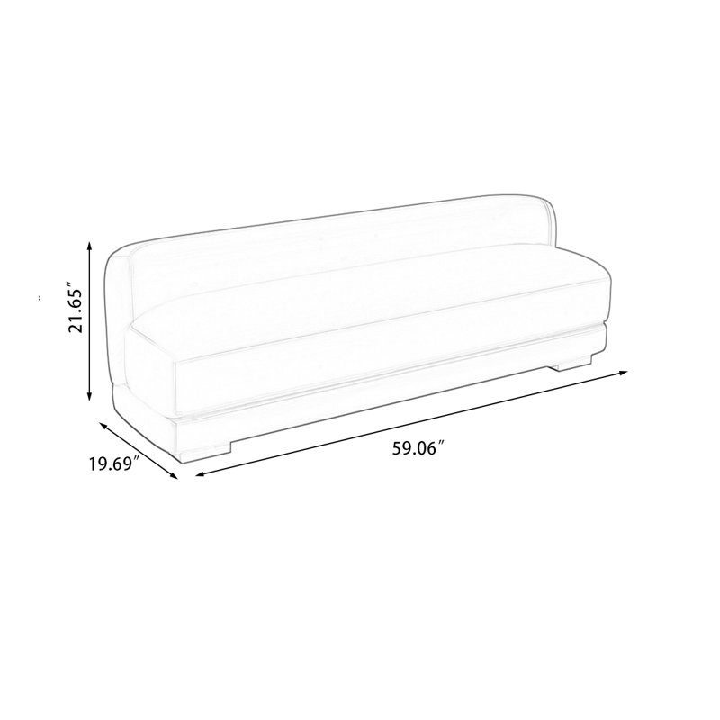Banc avec revêtement, H 15,75 po x l 59,06 po x P 15,75 po, Gris foncé