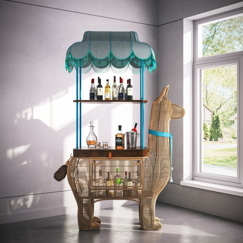 Llama Bar Cabinet, Gray