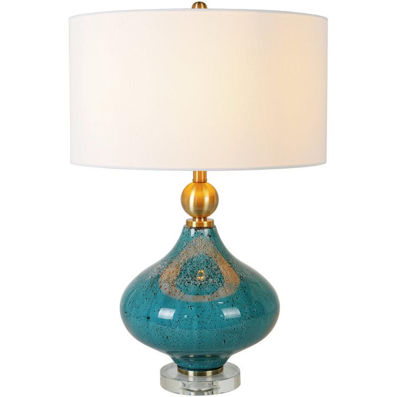 Ronay Crystal Table Lamp, Blue/Silver
