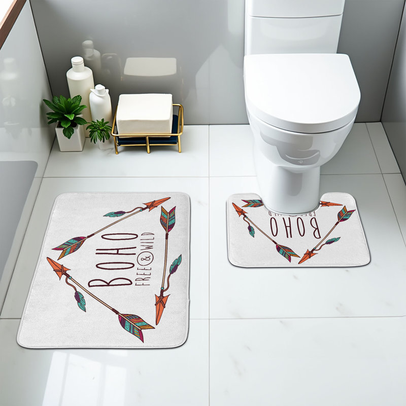  Multicolore ensemble de tapis de salle de bain Arrow