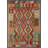Geometric Handmade Flatweave Rectangle 4'9" x 6'4" Wool Area Rug in Red/Blue/Orange