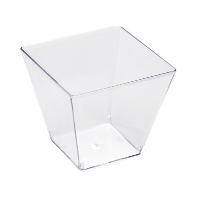 Restaurantware-4 Ounce Mini Kova Cups, 20 Square Small Appetizer Cups - Durable, Disposable, Clear Plastic Parfait Cup, Serve Mousse, Puddings, Or Samples, For Weddings Or Parties