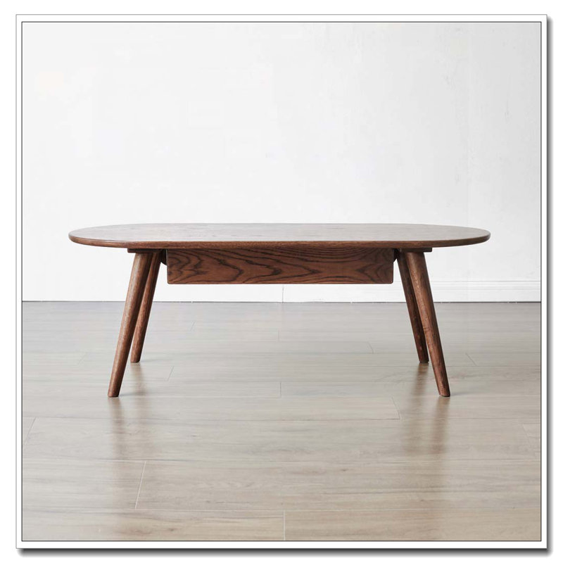 Table basse à 2 tiroirs en bois massif