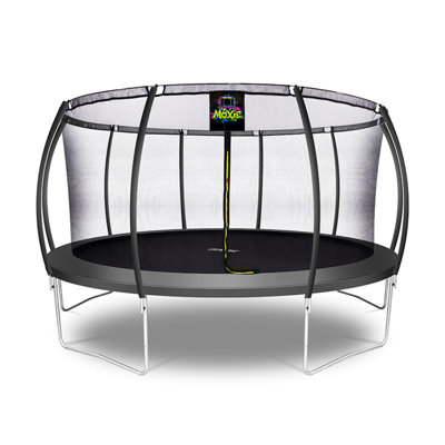 Moxie 15 FT Pumpkin-Shaped Outdoor Trampoline with Enclosure Set and with Safety Net, Mat, Pat