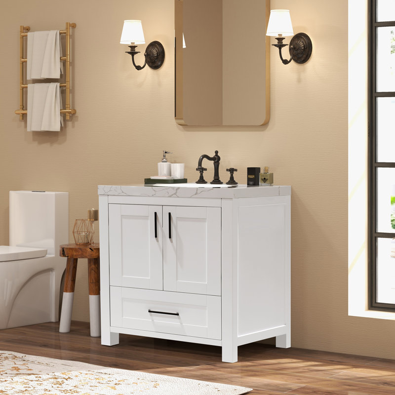Hyle 29.5'' Single Bathroom Vanity With Quartz Top
