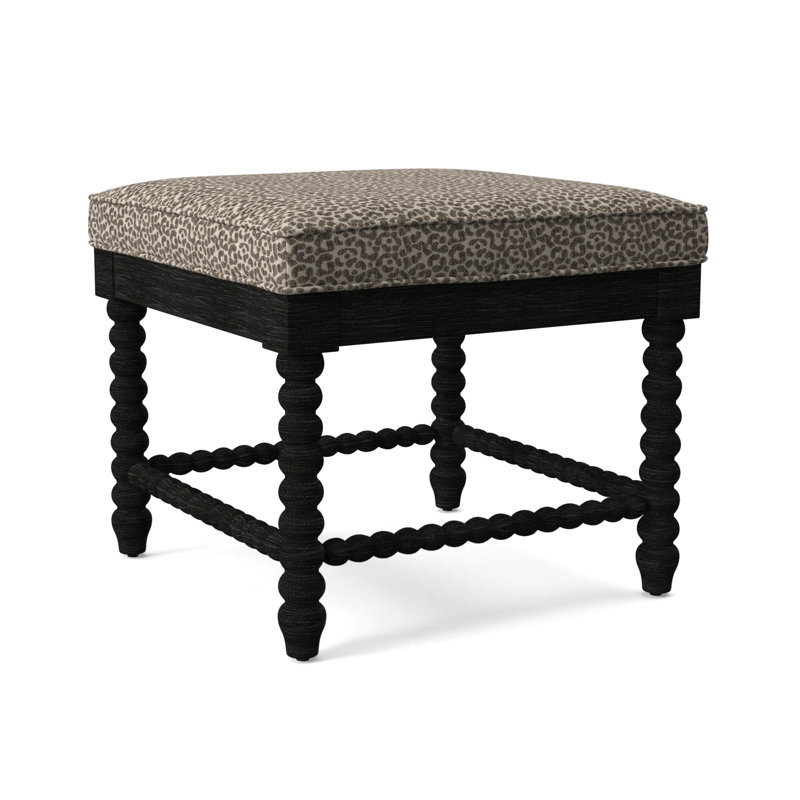 Lind Island Upholstered Bench, Stone Crypton Performance, Honey Finish