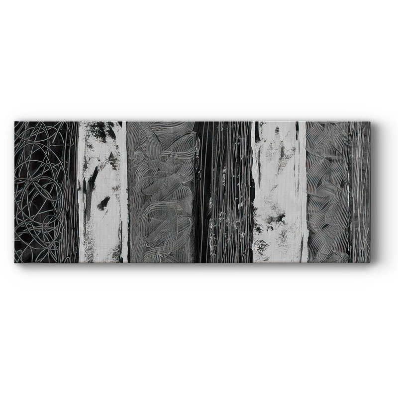 " Printed Brushed Nickel Abstract I ", 20" H x 50" W x 1.5" D