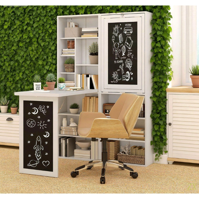 Bureau d'ordinateur pliable, bureau d'ordinateur mural, Blanc