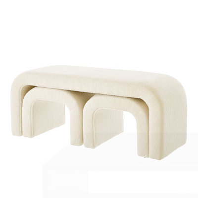 U-Shaped Modern Bench Set of 3