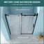 Porte de douche simple l 48 po x H 76 po, verre trempé de 8 mm, cadre en acier inoxydable 304 noir mat, conception d'espace pour les salles de bain compactes, installation réversible, écran d'eau, séparation des zones humides / sèches, noir-130847721