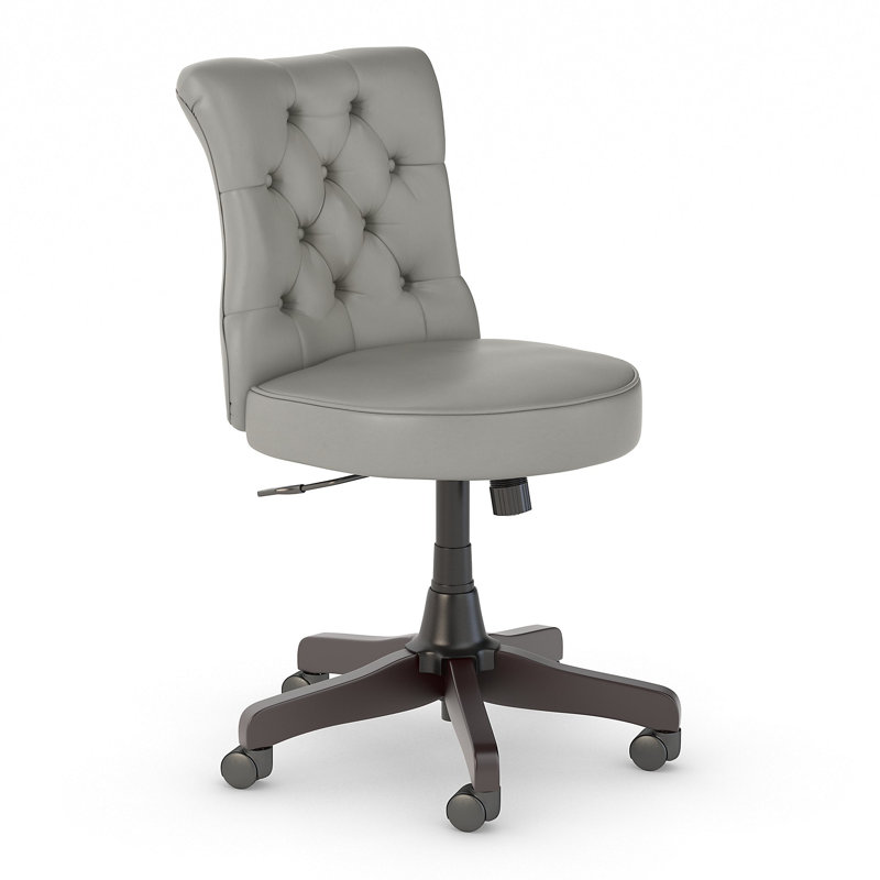 Chaise de bureau Bush, Cuir gris clair