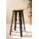  Recycled Metal Bar Stool with Wooden Top – 30" Tall