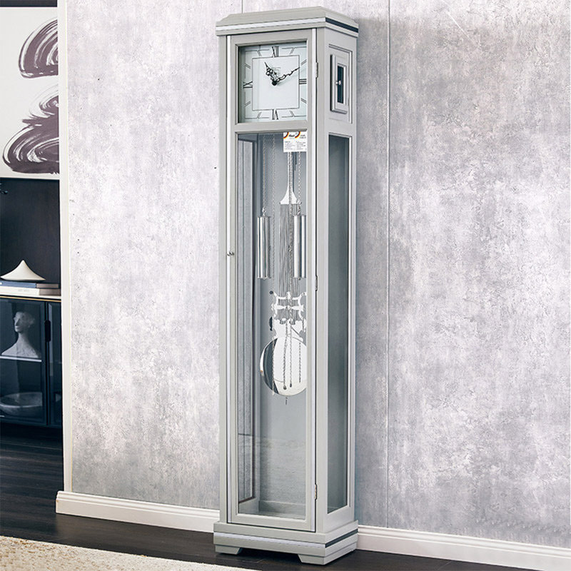 77.17"Luxury-modern grey solid wood floor clock and wall clock