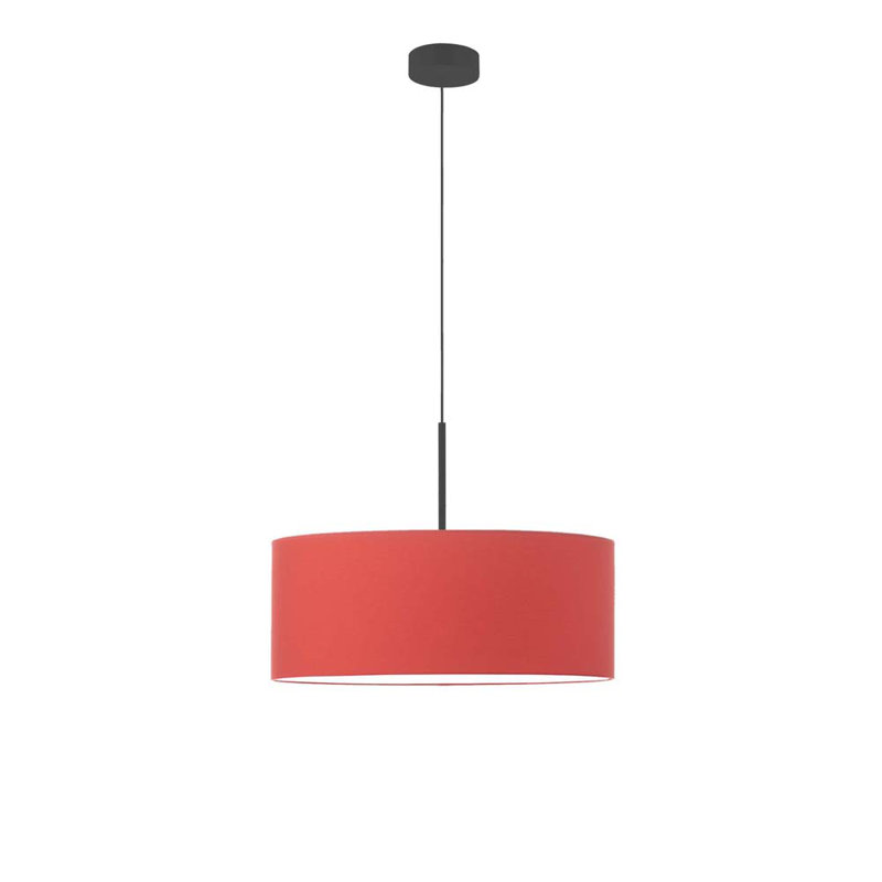 Aubryn 3 - Light Drum Pendant, 120cm H x 50cm W x 50cm D, Red, Black