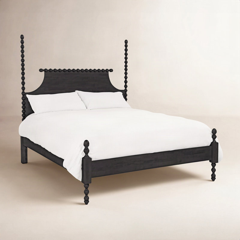 Mary Spindle Four Post Bed, King, Black