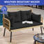  Black All-Weather Wicker Outdoor Loveseat-1803518104