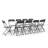 Parker 11-Piece Folding Rectangular Training Table and Chairs Set by Flash Furniture
