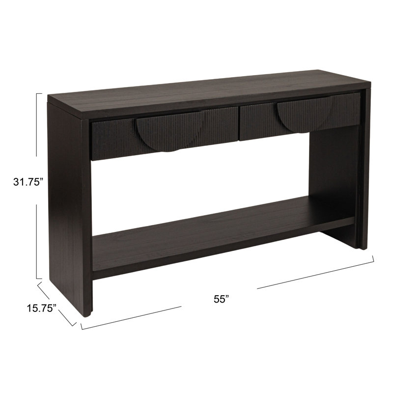 Sleek Black Console Table With Storage Drawers