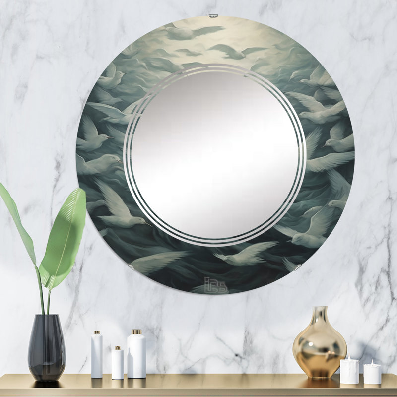 Wiet - Miroir mural méditation rond, 32 po x 32 po