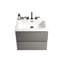 Meuble-lavabo de 61 cm (24 po) avec lavabo en céramique gris sidéral et design contemporain