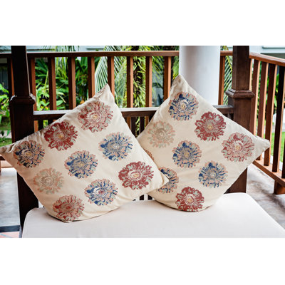 Floral Outdoor Reversible Throw Pillow