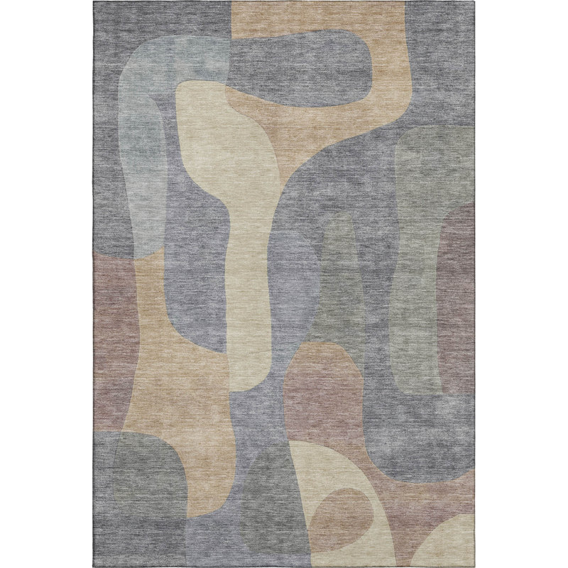 Premium Machine Washable Mayfield AMF1867 Abstract Rug, Rectangle 9' x 12'