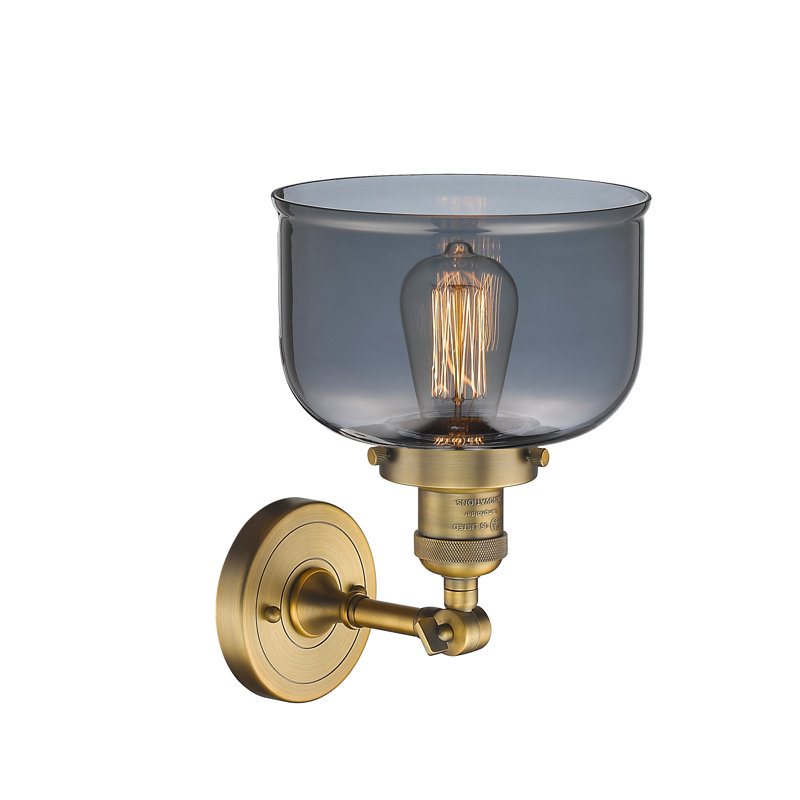 Plafonnier semi-encastré à 1 lumière Wynkoop, Fumée, Laiton brossé, H 13 po x l 5 po