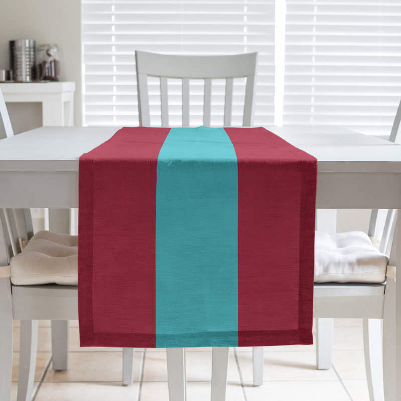 Chemin de table Seattle, Arizona, 72 po x 16 po, Rouge Sedona / bleu sarcelle / rouge Sedona