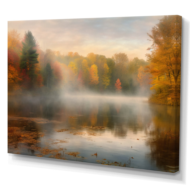 «Misty Lake IV», reproduction d'art sur toile, H 30 po x l 40 po x P 1,5 po, Toile tendue