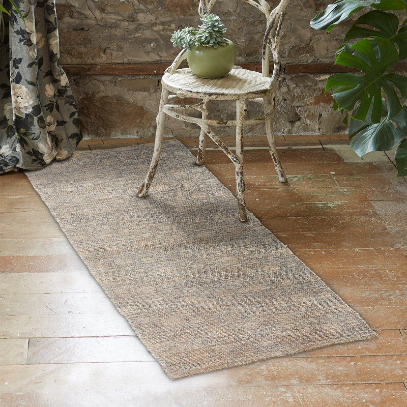 Tapis bohème tissé à la main à plat en coton / jute, Tapis de couloir 2 pi x 5 pi